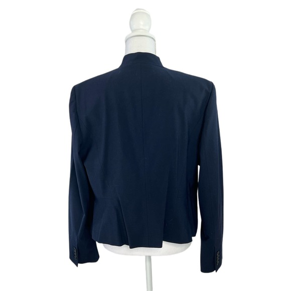 Womens Ann Taylor Collarless Navy Blazer Size 14 - Picture 3 of 9